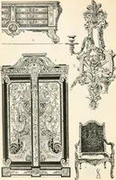An illustration from Styles of ornament, exhibited in designs, and arranged in historical order, with descriptive text. A handbook for architects, designers, painters, sculptors, wood-carvers, chasers, modellers, cabinet-makers and artistic locksmiths as well as also for technical schools, libraries and private study (1910)