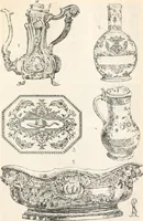 An illustration from Styles of ornament, exhibited in designs, and arranged in historical order, with descriptive text. A handbook for architects, designers, painters, sculptors, wood-carvers, chasers, modellers, cabinet-makers and artistic locksmiths as well as also for technical schools, libraries and private study (1910)