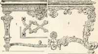 An illustration from Styles of ornament, exhibited in designs, and arranged in historical order, with descriptive text. A handbook for architects, designers, painters, sculptors, wood-carvers, chasers, modellers, cabinet-makers and artistic locksmiths as well as also for technical schools, libraries and private study (1910)