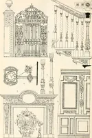 An illustration from Styles of ornament, exhibited in designs, and arranged in historical order, with descriptive text. A handbook for architects, designers, painters, sculptors, wood-carvers, chasers, modellers, cabinet-makers and artistic locksmiths as well as also for technical schools, libraries and private study (1910)