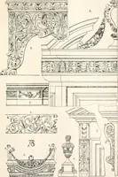 An illustration from Styles of ornament, exhibited in designs, and arranged in historical order, with descriptive text. A handbook for architects, designers, painters, sculptors, wood-carvers, chasers, modellers, cabinet-makers and artistic locksmiths as well as also for technical schools, libraries and private study (1910)