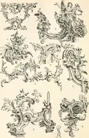 An illustration from Styles of ornament, exhibited in designs, and arranged in historical order, with descriptive text. A handbook for architects, designers, painters, sculptors, wood-carvers, chasers, modellers, cabinet-makers and artistic locksmiths as well as also for technical schools, libraries and private study (1910)