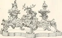 An illustration from Styles of ornament, exhibited in designs, and arranged in historical order, with descriptive text. A handbook for architects, designers, painters, sculptors, wood-carvers, chasers, modellers, cabinet-makers and artistic locksmiths as well as also for technical schools, libraries and private study (1910)