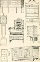 Picture 538 of 639 from Styles of ornament, exhibited in designs, and arranged in historical order, with descriptive text. A handbook for architects, designers, painters, sculptors, wood-carvers, chasers, modellers, cabinet-makers and artistic locksmiths as well as also for technical schools, libraries and private study (1910), leaf 549