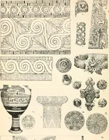 An illustration from Styles of ornament, exhibited in designs, and arranged in historical order, with descriptive text. A handbook for architects, designers, painters, sculptors, wood-carvers, chasers, modellers, cabinet-makers and artistic locksmiths as well as also for technical schools, libraries and private study (1910)