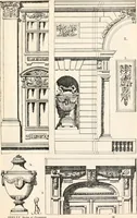 An illustration from Styles of ornament, exhibited in designs, and arranged in historical order, with descriptive text. A handbook for architects, designers, painters, sculptors, wood-carvers, chasers, modellers, cabinet-makers and artistic locksmiths as well as also for technical schools, libraries and private study (1910)