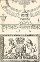 An illustration from Styles of ornament, exhibited in designs, and arranged in historical order, with descriptive text. A handbook for architects, designers, painters, sculptors, wood-carvers, chasers, modellers, cabinet-makers and artistic locksmiths as well as also for technical schools, libraries and private study (1910)