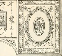An illustration from Styles of ornament, exhibited in designs, and arranged in historical order, with descriptive text. A handbook for architects, designers, painters, sculptors, wood-carvers, chasers, modellers, cabinet-makers and artistic locksmiths as well as also for technical schools, libraries and private study (1910)
