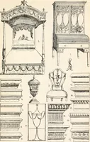 An illustration from Styles of ornament, exhibited in designs, and arranged in historical order, with descriptive text. A handbook for architects, designers, painters, sculptors, wood-carvers, chasers, modellers, cabinet-makers and artistic locksmiths as well as also for technical schools, libraries and private study (1910)
