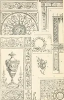 An illustration from Styles of ornament, exhibited in designs, and arranged in historical order, with descriptive text. A handbook for architects, designers, painters, sculptors, wood-carvers, chasers, modellers, cabinet-makers and artistic locksmiths as well as also for technical schools, libraries and private study (1910)