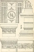 An illustration from Styles of ornament, exhibited in designs, and arranged in historical order, with descriptive text. A handbook for architects, designers, painters, sculptors, wood-carvers, chasers, modellers, cabinet-makers and artistic locksmiths as well as also for technical schools, libraries and private study (1910)