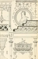 An illustration from Styles of ornament, exhibited in designs, and arranged in historical order, with descriptive text. A handbook for architects, designers, painters, sculptors, wood-carvers, chasers, modellers, cabinet-makers and artistic locksmiths as well as also for technical schools, libraries and private study (1910)