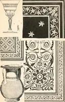An illustration from Styles of ornament, exhibited in designs, and arranged in historical order, with descriptive text. A handbook for architects, designers, painters, sculptors, wood-carvers, chasers, modellers, cabinet-makers and artistic locksmiths as well as also for technical schools, libraries and private study (1910)