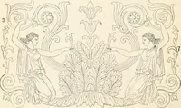 An illustration from Styles of ornament, exhibited in designs, and arranged in historical order, with descriptive text. A handbook for architects, designers, painters, sculptors, wood-carvers, chasers, modellers, cabinet-makers and artistic locksmiths as well as also for technical schools, libraries and private study (1910)