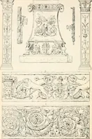 An illustration from Styles of ornament, exhibited in designs, and arranged in historical order, with descriptive text. A handbook for architects, designers, painters, sculptors, wood-carvers, chasers, modellers, cabinet-makers and artistic locksmiths as well as also for technical schools, libraries and private study (1910)