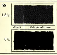 Picture 7 of 12 from Substantive Farbstoffe auf Baumwoll-Stückware. Band II : Entwicklungs- und Nachbehandlungs-Farbstoffe = Substantive colours on cotton piece goods. Volume II : dyestuffs for developing and for after-treatment (1920), leaf 51