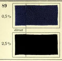 An illustration from Substantive Farbstoffe auf Baumwoll-Stückware. Band II : Entwicklungs- und Nachbehandlungs-Farbstoffe = Substantive colours on cotton piece goods. Volume II : dyestuffs for developing and for after-treatment (1920)