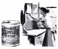 An illustration from Suggestions for practical & artistic home decoration : compliments of Rood & Chapman, general merchandise, paints, oils, varnishes, etc., Baltic, Conn. : agents for Rogers paints & varnishes. (1901)