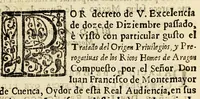 An illustration from Summaria investigacion de el origin, y privilegios, de los ricos hombres o nobles, caballeros, infanzones o hijos dalgo, y señores de vassallos de Aragon, y del absoluto poder queen ellos tienen. : Parte primera (1664)