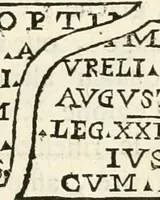 An illustration from Supplemento istorico dell'antica città di Forlì : in cui si descriue la provincia di Romagna ... : con la serie in fine dell' armi gentilizie di tutte le famiglie nobili viuenti, & alcune dell' estinte, e col catalogo de' vescoui e gouernatori ecclesiastici della medesima citta (1678)