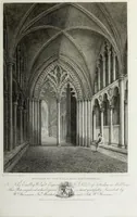 An illustration from A supplement to the second edition of Mr. Bentham's History & antiquities of the cathedral & conventual church of Ely : comprising enlarged accounts of the monastery, lady chapel, Prior Crawden's chapel, the palaces and other buildings connected with the See and the church : with lists of the chancellors, vicars general, officials, commissaries, chief justices of the Isle of Ely, &c. : also, notes, architectural, biographical, historical and explanatory (1817)