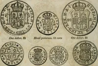 An illustration from Supplement to Thompson's Bank note reporter, containing 750 fac-similes of the various gold and silver coins, most generally found in circulation (1850)