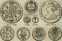 An illustration from Supplement to Thompson's Bank note reporter, containing 750 fac-similes of the various gold and silver coins, most generally found in circulation (1850)