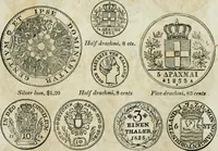 An illustration from Supplement to Thompson's Bank note reporter, containing 750 fac-similes of the various gold and silver coins, most generally found in circulation (1850)