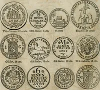 An illustration from Supplement to Thompson's Bank note reporter, containing 750 fac-similes of the various gold and silver coins, most generally found in circulation (1850)