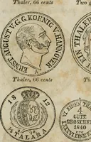 An illustration from Supplement to Thompson's Bank note reporter, containing 750 fac-similes of the various gold and silver coins, most generally found in circulation (1850)