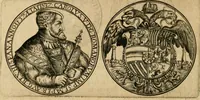 An illustration from Sylloge numismatum elegantiorum, quae diuersi impp., reges, principes, comites, respublicae diuersas ob causas ab anno 1500 ad annum usq[ue] 1600 cudi fecerunt, concinnata & historica narratione (sed breui) illustrata (1620)