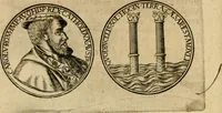 An illustration from Sylloge numismatum elegantiorum, quae diuersi impp., reges, principes, comites, respublicae diuersas ob causas ab anno 1500 ad annum usq[ue] 1600 cudi fecerunt, concinnata & historica narratione (sed breui) illustrata (1620)