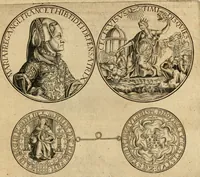 An illustration from Sylloge numismatum elegantiorum, quae diuersi impp., reges, principes, comites, respublicae diuersas ob causas ab anno 1500 ad annum usq[ue] 1600 cudi fecerunt, concinnata & historica narratione (sed breui) illustrata (1620)