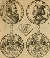 An illustration from Sylloge numismatum elegantiorum, quae diuersi impp., reges, principes, comites, respublicae diuersas ob causas ab anno 1500 ad annum usq[ue] 1600 cudi fecerunt, concinnata & historica narratione (sed breui) illustrata (1620)