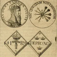 An illustration from Sylloge numismatum elegantiorum, quae diuersi impp., reges, principes, comites, respublicae diuersas ob causas ab anno 1500 ad annum usq[ue] 1600 cudi fecerunt, concinnata & historica narratione (sed breui) illustrata (1620)