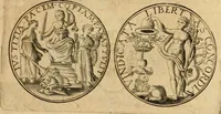 An illustration from Sylloge numismatum elegantiorum, quae diuersi impp., reges, principes, comites, respublicae diuersas ob causas ab anno 1500 ad annum usq[ue] 1600 cudi fecerunt, concinnata & historica narratione (sed breui) illustrata (1620)
