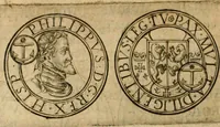 An illustration from Sylloge numismatum elegantiorum, quae diuersi impp., reges, principes, comites, respublicae diuersas ob causas ab anno 1500 ad annum usq[ue] 1600 cudi fecerunt, concinnata & historica narratione (sed breui) illustrata (1620)