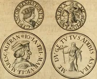 An illustration from Sylloge numismatum elegantiorum, quae diuersi impp., reges, principes, comites, respublicae diuersas ob causas ab anno 1500 ad annum usq[ue] 1600 cudi fecerunt, concinnata & historica narratione (sed breui) illustrata (1620)