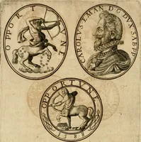 An illustration from Sylloge numismatum elegantiorum, quae diuersi impp., reges, principes, comites, respublicae diuersas ob causas ab anno 1500 ad annum usq[ue] 1600 cudi fecerunt, concinnata & historica narratione (sed breui) illustrata (1620)