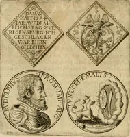 An illustration from Sylloge numismatum elegantiorum, quae diuersi impp., reges, principes, comites, respublicae diuersas ob causas ab anno 1500 ad annum usq[ue] 1600 cudi fecerunt, concinnata & historica narratione (sed breui) illustrata (1620)