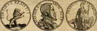 An illustration from Sylloge numismatum elegantiorum, quae diuersi impp., reges, principes, comites, respublicae diuersas ob causas ab anno 1500 ad annum usq[ue] 1600 cudi fecerunt, concinnata & historica narratione (sed breui) illustrata (1620)