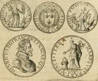 An illustration from Sylloge numismatum elegantiorum, quae diuersi impp., reges, principes, comites, respublicae diuersas ob causas ab anno 1500 ad annum usq[ue] 1600 cudi fecerunt, concinnata & historica narratione (sed breui) illustrata (1620)