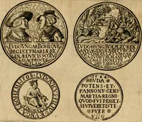 An illustration from Sylloge numismatum elegantiorum, quae diuersi impp., reges, principes, comites, respublicae diuersas ob causas ab anno 1500 ad annum usq[ue] 1600 cudi fecerunt, concinnata & historica narratione (sed breui) illustrata (1620)