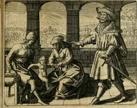 An illustration from Symbola avreae mensae dvodecim nationvm : hoc est, Hermaea sev Mercvrii festa ab heroibus duodenu selectu, artis chymicae usu, sapientia & authoritate paribvs celebrata, ad Pyrgopolynicen seu aduersarium illum tot annis iactabundum ... (1617)