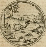 An illustration from Symboloru[m] & emblematum ex re herbaria desumtorum centuria vna[-quarta] collecta (1654)