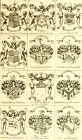 An illustration from A system of heraldry : speculative and practical : with the true art of blazon, according to the most approved heralds in Europe : illustrated with suitable examples of armorial figures, and achievements of the most considerable surnames and families in Scotland, &c. : together with historical and genealogical memorials relative thereto (1804)