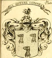 An illustration from A system of heraldry : speculative and practical : with the true art of blazon, according to the most approved heralds in Europe : illustrated with suitable examples of armorial figures, and achievements of the most considerable surnames and families in Scotland, &c. : together with historical and genealogical memorials relative thereto (1804)