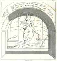 Picture 2 of 8 from Tableau des catacombes de Rome, ou l'on donne la description de ces cimetières sacrés, avec l'indication des principaux monuments d'antiquité chrétienne, en peinture et en sculpture, et celle des autres objets qu'on en a retirés (1853), leaf 12