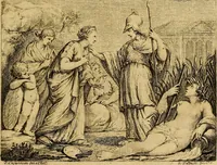 An illustration from Catalogue des tableaux de la Galerie électorale à Dresde (1765)