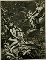 An illustration from Tableaux du temple des muses : tirez du cabinet de feu Mr. Favereau, conseiller du roy en sa Cour des Aydes, & gravez en tailles-douces par les meilleurs maistres de son temps, pour representer les vertus & les vices, sur les plus illustres fables de l'antiquité : avec les descriptions, remarques & annotations (1676)